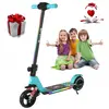 Trottinette électrique Enfants 6-12 Ans - ELSCOOT - Néons colorés  - 130W - Pliable - écran LCD - Bleu Ciel