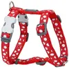 Harnais réglable pour chien Red Dingo - Rouge pois blanc - 45-69 cm 20 mm