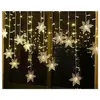 YIRUKA Guirlande lumineuse, rideau lumineux, 4 mètres, 96 LED flocon d...