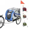 Remorque vélo pour Chien MENGDA - Cadre Pliable - Roues de 48cm - Bleu/Gris