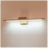 Applique murale LED pour miroir de salle de bain en bois avec interrup...