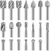 CHOYCLIT Lot de 20 fraises rotatives, outil de sculpture en acier rapide avec tête de meulage de 3 mm pour le travail du bois, la sculpture, la gravure, le