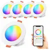 CHOYCLIT Spots led Encastré 10W Couleur rgb Changement Variation Coloré rgbw Contrôlé par l'APP, 3 Pouces IP44 Blanc Chaud 2700K Rond Dimmable Encastrables