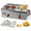 UXFVLZA 2-en-1 Plancha Gaz 35x40cm & Friteuse À Gaz 11L, Contrôle De T...