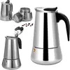 ZEMINPEOEL Cafetière italienne Moka Pot 9 tasses en acier inoxydable, compatible induction, compatible avec tous les types, 450 ml