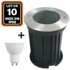 EUROPALAMP Lot de 10 Spot Encastrable de Sol Rond Inox 316 Extérieur IP65 + Ampoule GU10 7W Blanc Neutre 4500K