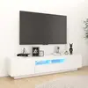 Meuble TV LED Blanc 180x35x40 cm - Design Contemporain - Porte(s) et tiroir(s)