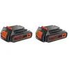 BLACK+DECKER 18 V 2,0 Ah Batterie Lot de 2
