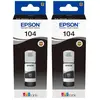 Epson 104 Bouteilles d'Encre Noir Lot de 2