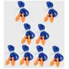 Lot de 20 paires de bouchons d'oreilles filaires réutilisables en sili...