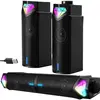 JORMFTTE Haut-parleurs d'ordinateur, barre de son RVB Bluetooth stéréo...