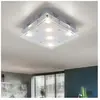 ESTO Plafonnier acier brossé plafonnier led verre satiné lampe de salo...