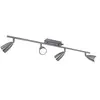 EGLO Plafonnier 4 spots spot strip plafonnier orientable nickel mat, acier, 4x douilles GU10, Lxl 78,5x7 cm
