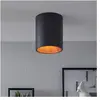 Eglo - Plafonnier cylindre LED Polasso D10 cm - Noir - Cuivre