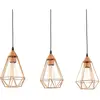 EGLO Triple suspension géométrique Tarbes L79 cm - Cuivre