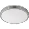 Eglo Competa 1 - Plafonnier Led Rond Affleurant Blanc Nickel Satiné