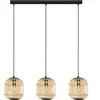 EGLO Bordesley Plafonnier Suspendu À 3 Lampes, Barre Droite, Noir