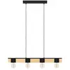 EGLO Bailrigg Hanglamp - E27 - 89,5 cm - Zwart|Bruin - Hout|Staal