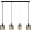 EGLO Chisle Hanglamp - E27 - 130 cm - Zwart/Gebronsd/Amber