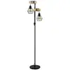 Lampe de plancher 40x166,5x250 cm en fer noir avec support en bois Eglo Townshend