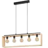 EGLO, Suspension, Suspension FAMBOROUGH 5x E27, noir/naturel (E27)