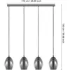 EGLO Estanys Hanglamp - E27 - 113 cm - rookglas - Grijs/Zwart