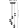 EGLO Estanys Hanglamp - 58 cm - 5 lichts - E27 - rookglas - Zwart|Grijs