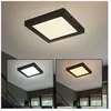 GLOBO LIGHTING Panneau led plafonnier noir salon lumière chambre à coucher, couleurs de lumière réglables, 12W 900lm blanc chaud, blanc neutre, blanc froid, LxH