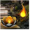 Globo - Lampe solaire led décoration de jardin fleur de lotus Asie lam...