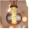 Globo Ampoule à incandescence Ampoule led vintage E27 rétro Edison boule de lampe dimmable, verre fumé, 8 watts 280 lumens 2000 Kelvin blanc chaud, DxH