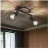 Globo Spot plafond, plafonnier, noir, luminaire salon, barre spot bois, 2 flammes orientables, métal mat, 2x E14, LxlxH 22x10x18 cm