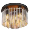 Glory Plafondlamp zwart 32cm met smoke glas staven - Modern - Globo