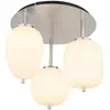 Globo Plafonnier plafonnier lampe de salon lampe de chambre, 3 ampoules, métal nickel verre mat opale, douilles E14, DxH 46x36cm