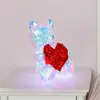 GLOBO LIGHTING Lampe de table Lampe de table Lampe de chambre d'enfant Lampe de salon Aspect cristal Ours, plastique rouge clair, LED 0,03W 8000K blanc lumière du