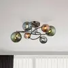 Globo Lighting - Plafonnier lampe de salon lampe de salle à manger en verre, métal gris, led 6x 3,5W 290Lm blanc chaud, d 65 cm