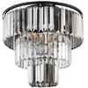 GLOBO LIGHTING Lustre plafonnier lampe de salon lampe de salle à manger lampe de chambre à coucher, cristaux de verre en métal couleur fumée, 3 ampoules E27, d 40 cm