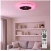 Globo Ventilateur de plafond avec télécommande Lampe de plafond à intensité variable mode été-hiver Lampe de salon noire, changement de couleur rgb, 40W