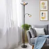 GLOBO LIGHTING Lampadaire, plafonnier, lampadaire, lampe de lecture, lampe de chambre, lampe de salon, métal noir, verre fumé, commutable séparément, spot de