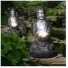 Globo - Lampe solaire Bouddha décoration de jardin Feng Shui Lampe sol...