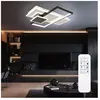 GLOBO LIGHTING Plafonnier salon plafonnier salle à manger lampe chambre lumière, métal aluminium blanc noir, télécommande dimmable cct, led 40W 2100Lm 2700-6500K, l
