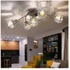 Globo Plafonnier cristaux lampe de salon plafonnier chrome, nickel mat...