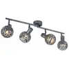Globo Plafonnier gris spot bar 4 spots plafonnier orientable, effet lu...