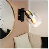 Globo Applique murale spot en verre orientable spot mural salon noir doré, métal, 1x douille E14, LxPxH 15,5x8x15,8 cm