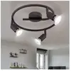 GLOBO LIGHTING Plafonnier, luminaire de salon, lampe de salle à manger, spot, spot de plafond, métal marron rouille, spots 3 lampes, orientable GU10, led 3W 250Lm