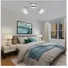Globo Plafonnier led spot bar alu Opal spots orientables h 14,2 cm salon salle à manger