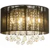 Plafonnier led luminaire suspendu verre cristal salon suspension soie noir Globo 15095D