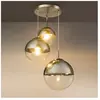 Globo Suspension avec 3 boules de verre, chrome, nickel, VARUS
