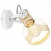 GLOBO - SPOT - METAL BLANC - BOIS NATURE - INTERRUPTEUR - 1 x E27 - 40 W - 230 V - BANA