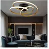 GLOBO LIGHTING Plafonnier plafonnier salon led courbé or noir aluminium