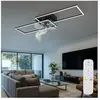GLOBO LIGHTING Ventilateur de plafond Lampe de salon Lampe de salle à manger Lampe de cuisine, métal alu noir, dimmable télécommande cct, led 38W 1800Lm 3000-6500K,